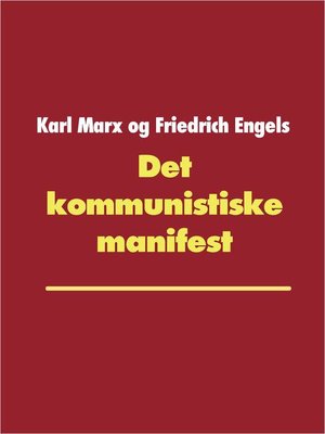 cover image of Det kommunistiske manifest